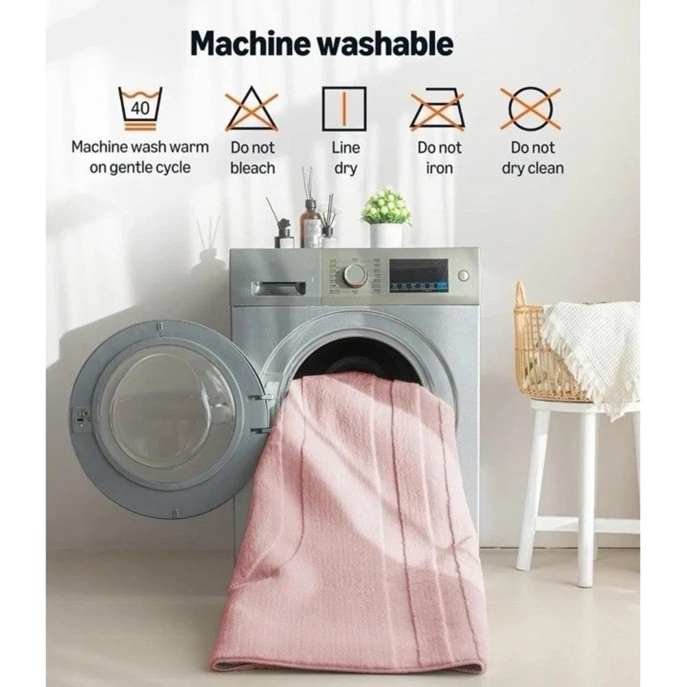 (23)Area Rugs, Soft-Touch Washable Home Decor Carpet Pink 7x5